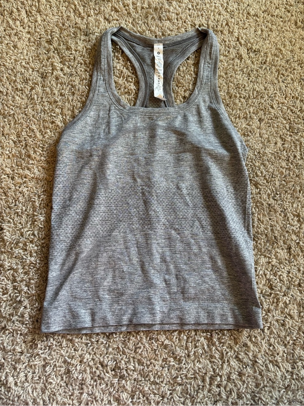 lululemon athletica Heather Gray Racerback Swiftly Tank Race Length